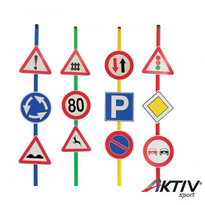 Kresz tábla szett B négyzetes talppal