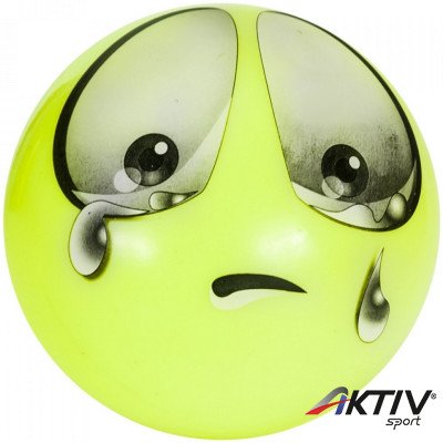 Gumilabda Smiley 14 cm sárga