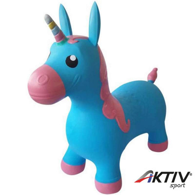 Ugráló unikornis 60 cm kék