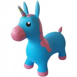 Ugráló unikornis 60 cm kék Játék Vegatoys