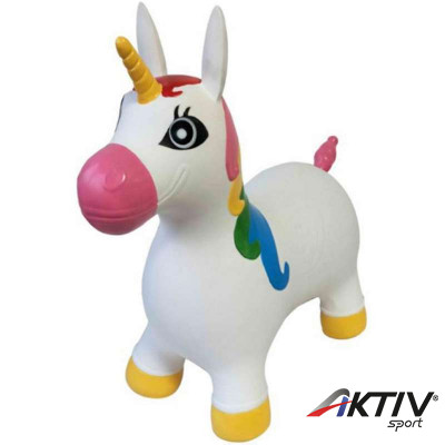 Ugráló unikornis 60 cm fehér