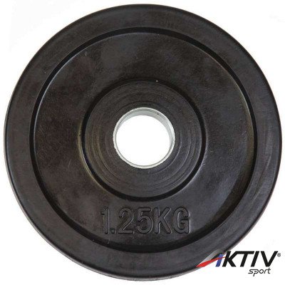 Gumírozott súlytárcsa Aktivsport 1,25 kg 31 mm markolat nélkül