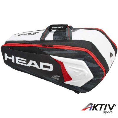 Tenisztáska Head Djokovic 9R Supercombi fekete-fehér-piros