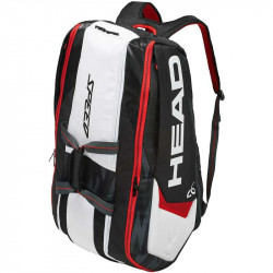 Tenisztáska Head Djokovic 9R Supercombi fekete-fehér-piros
