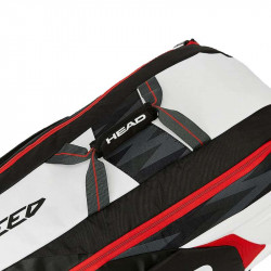 Tenisztáska Head Djokovic 9R Supercombi fekete-fehér-piros
