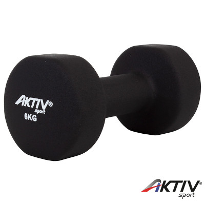 Súlyzó neoprén Aktivsport 6 kg fekete