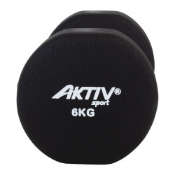 Súlyzó neoprén Aktivsport 6 kg fekete