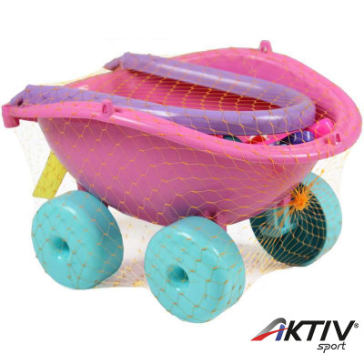 Homokozó szett talicskában rózsaszín