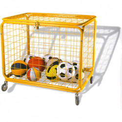 Szállítás sérült labdatartó kocsi zárható tetővel 100 x 80 x 75 cm, kerekes, 73130039 Sportszer Olasz Sportháló