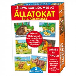 Játszva ismerjük meg az állatokat és a kölykeit Szórakoztató játékok Dohány Toys