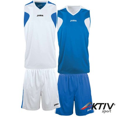 Kosárlabda mez szett Joma ujjatlan kifordítható fehér-kék