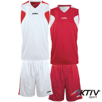 Kosárlabda mez szett Joma ujjatlan kifordítható fehér-piros XXXL-XXXXL
