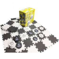 Sakk és dáma készlet puzzle táblával Játék Eurochess