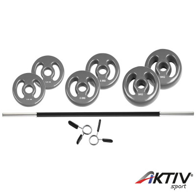 Súlyzókészlet Trendy Pesos Aperto 18,5 kg vinyl szürke