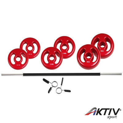 Súlyzókészlet Trendy Pesos Aperto 18,5 kg vinyl piros