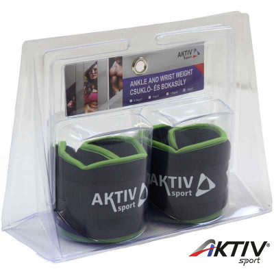 Csukló- és bokasúly Aktivsport 2x2 kg fekete-zöld