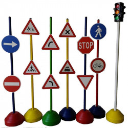 Kresz tábla szett B közlekedési lámpával Játék Italveneta Didattica