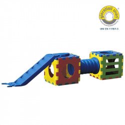 Mászókészlet csúszdával, alagúttal Cubic D Játszótéri eszközök Italveneta Didattica