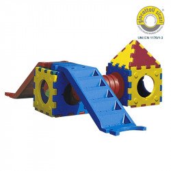 Mászókészlet két csúszdával, alagúttal Cubic F Játszótéri eszközök Italveneta Didattica