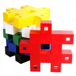 Műanyag építőjáték 6 darabos készlet - nagy Építőelemek