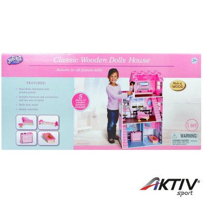 Fa háromszintes babaház 105x32x61 cm