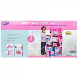 Fa háromszintes babaház 105x32x61 cm Játék