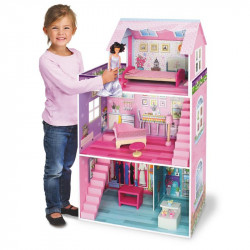 Fa háromszintes babaház 105x32x61 cm