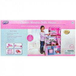 Fa háromszintes babaház 105x32x61 cm Játék