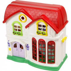 Babaház babákkal és bútorokkal - 37x20x36 cm