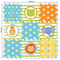 Állatok 9 darabos szőnyeg puzzle