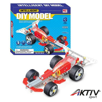 Versenyautó 186 darabos fém építőjáték