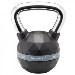 Kettlebell Trendy Premium fekete-króm 12 kg Fitness Trendy