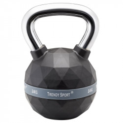 Kettlebell Trendy Premium fekete-króm 24 kg Fitness Trendy