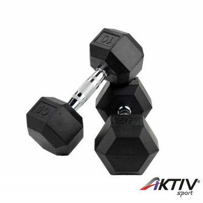 Súlyzó hatszögletű gumírozott 27,5 kg