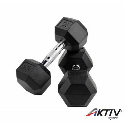 Súlyzó hatszögletű gumírozott 27,5 kg