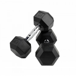 Súlyzó hatszögletű gumírozott 27,5 kg Fitness