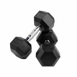 Súlyzó hatszögletű gumírozott 27,5 kg Fitness