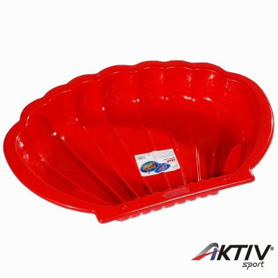 Kagyló formájú homokozó és medence piros