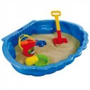 Kagyló formájú homokozó és medence kék