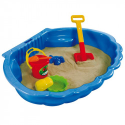 Kagyló formájú homokozó és medence kék