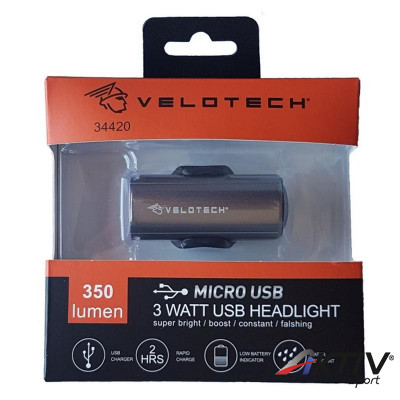 Kerékpár lámpa első Velotech 350 lumen