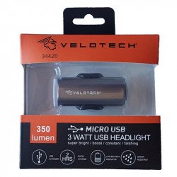 Kerékpár lámpa első Velotech 350 lumen Sportszer Velotech