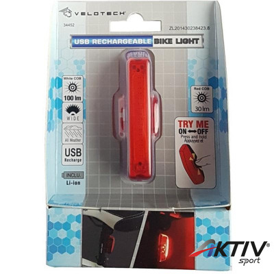 Lámpa Velotech hátsó villogó 16