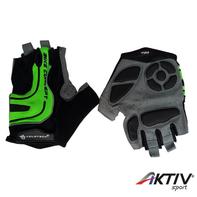 Kerékpár kesztyű felnőtt Velotech rövid ujjú zöld