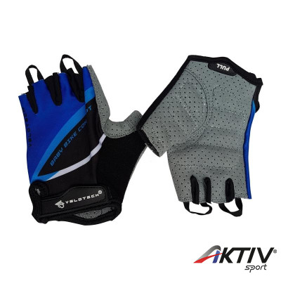 Kerékpár kesztyű gyerek rövid ujjú Velotech méret: 4