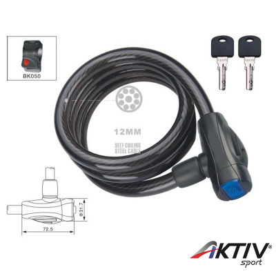 Kerékpárzár Velotech 1,2x180 cm antracit