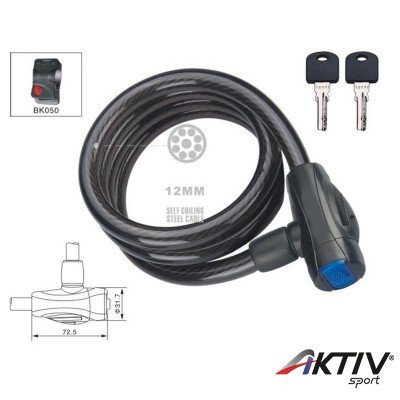Kerékpárzár Velotech 1,2x180 cm antracit