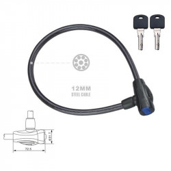 Kerékpárzár sodort Velotech 1,2x65 cm Sportszer Velotech