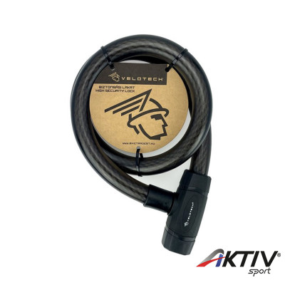 Kerékpárzár sodort Velotech 2,5x100 cm