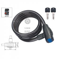 Kerékpárzár Velotech 1,2x100 cm antracit Sportszer Velotech